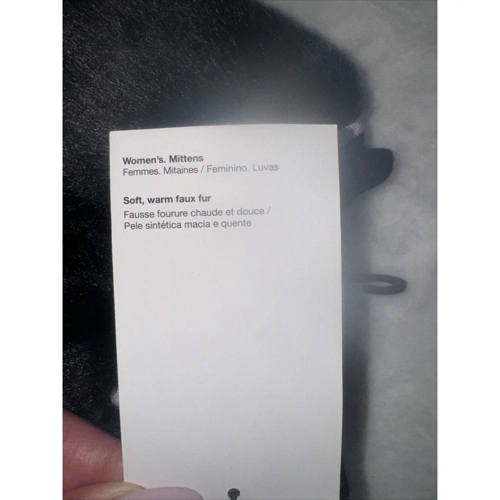 Nike Womens Warm Mittens Black White Faux Fur XS/S NWT‎ ZNRUG-01-XS/S